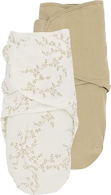 Meyco Baby Branches/Uni inbakerzak, verpakking van 2 stuks, eerste uitrusting voor pasgeborenen (inbakerdoek voor baby's vanaf 0-3 maanden, zacht slaapcomfort, ademend en vochtabsorberend, slaaphulp),