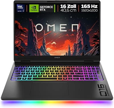 HP Omen MAX Gaming Laptop | 16 inch 2K Display 165Hz | Intel Ultra 9-275HX (24C) | NVIDIA GeForce RTX 5080 16GB VRAM | 32GB DDR5 RAM | 1 TB SSD | Windows 11 | QWERTZ | Aluminium behuizing | Shadow