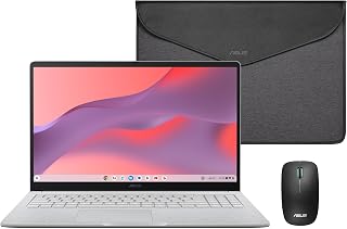 ASUS Chromebook CX1505CTA Laptop, 39,6 cm (15,6 inch), Full HD (Intel N50, 4 GB RAM, 128 GB eMMC, ChromeOS) QWERTY-hoes en muis inclusief 3 maanden Google AI Pro met Gemini Pro en 2 TB geheugen