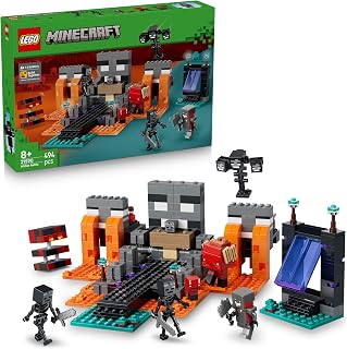 LEGO Minecraft De Wither-Strijd Bouwpakket voor Kinderen - Interactief Speelgoed met Helrode Krijger, Magmakubus en 2 Wither-Skeletten - Cadeau voor Gamers, Jongens en Meisjes vanaf 8 Jaar - 21590