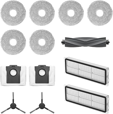 Dreame Kit Accessori per robot L10s Plus Include 6x Panni mop (3 paia), 2x Filtri, 2x Spazzole laterali, 2x Sacchetti raccolta polvere, 1x Spazzola principale, Accessori originali Dreame