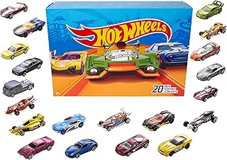 Hot Wheels Set van 20 speelgoedtrucks en -auto's (schaal 1:64) voor kinderen en verzamelaars (Diverse stijlen, één willekeurige set), DXY59