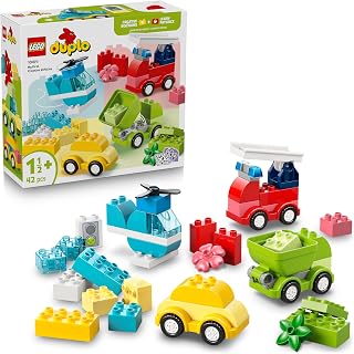 LEGO DUPLO Creatieve Voertuigen – Educatief Speelgoed voor Peuters met Auto’s en Vrachtwagens – Stimuleert Fijne Motoriek – Verjaardagscadeau voor Baby’s, Jongens en Meisjes vanaf 1 Jaar – 10474