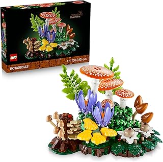 LEGO Botanicals Bospaddenstoelen - Kunstplanten Bouwpakket voor Volwassenen - Incl. een Paddenstoel en Nepbloemen - Woondecoratie en Bureau-Accessoire - DIY Cadeau voor Vrouwen en Mannen 11505