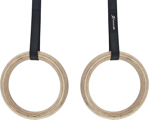 ProsourceFit Houten gymnastiekringen met riemen voor totale - tweedehands - als nieuw — outlet/retourdeal