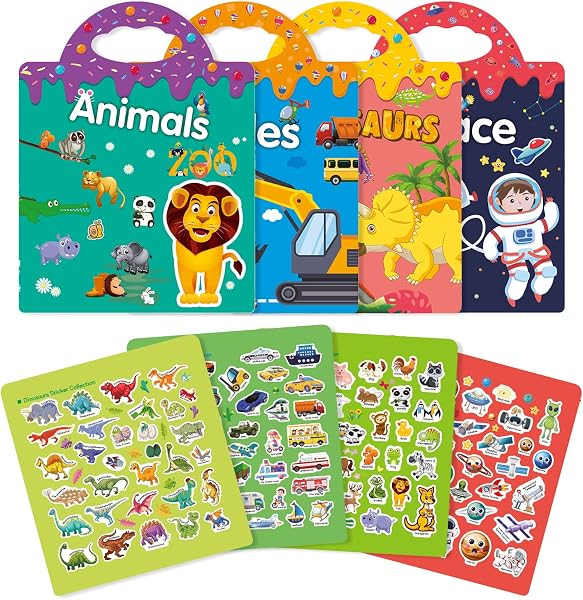 GUYUCOM 4 Pack Herbruikbare Sticker Boeken - tweedehands - als nieuw — outlet/retourdeal