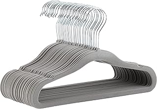Amazon Basics Fluwelen Kinderkleerhangers met Antislip, voor Baby/Peuter, 29,5cm (11,6in), (voor Babykleding), 30 Stuks, Grijs
