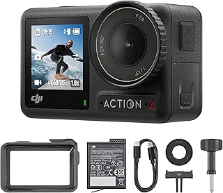 DJI Osmo Action 4 Essential Combo -4K /120 fps waterdichte actiecamera met een 1/1,3 inch sensor,verbluffende beeldvorming bij weinig licht,10-bits en D-Log M kleurprestaties,een batterij van 1770 mAh