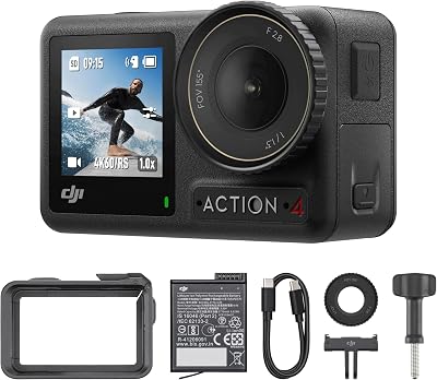 DJI Osmo Action 4 Essential Combo -4K /120 fps waterdichte actiecamera met een 1/1,3 inch sensor,verbluffende beeldvorming bij weinig licht,10-bits en D-Log M kleurprestaties,een batterij van 1770 mAh