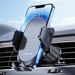 Miracase 2025 Autotelefoonhouder 【Stabiele dubbele stalen haak】 Air Vent Auto Telefoon Mount Cradle 360 ° Rotatie, Eén knop release mobiele telefoonhouder voor iPhone, Galaxy, alle 4,0"-7" smartphones