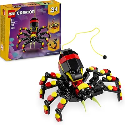 LEGO Creator 3in1 Wilde Dieren: spannende spin Dieren Speelgoed voor 7 jaar en Ouder, Verandert in Schorpioen en Slang, Bouwpakket voor Kinderen, Creatief Cadeau voor Jongens en Meisjes 31159