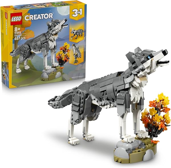 LEGO Creator 3-in-1 Bosdieren: Grijze Wolf Speelgoed voor Kinderen - outlet/retourdeal