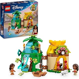LEGO Disney Vaiana's Speeleiland – Bouwbaar Speelgoed Met 2 Poppetjes, Huis, Watervalglijbaan en Veel Accessoires – Verjaardagscadeau voor Meisjes Vanaf 5 Jaar – 43260