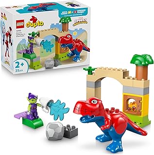 LEGO DUPLO Marvel Dinosaurus Spidey-Rex vs. Green Goblin – Fijne Motoriek Set - Educatief Speelgoed voor Peuters – 2 Figuren Incl. Spidey T. Rex – Superhelden Cadeau voor Jongens vanaf 2 Jaar – 10463