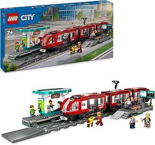 LEGO City Stadstram en station Rollenspel Bouwpakket voor Kinderen met Speelgoed Tram, Cadeau voor Jongens en Meisjes vanaf 7 jaar die van Voertuigen Houden 60423