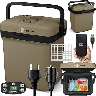 peme Koelbox Autokoelkast Elektrisch Koelcontainer Mobiel met Verwarmingsfunctie Handgreep 22,9L Camping Picknick Onderweg Reizen ECO-modus AC DC Dual Koelen Verwarmen USB 12 220 240 V - Essential