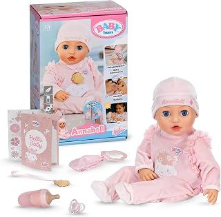 BABY born Annabell 43 cm - Zachte babypop met 7 elektronische functies en geluid - Geschikt voor kinderen vanaf 3 jaar - Pop incl. accessoires - Werkt op batterijen