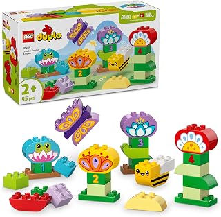 LEGO DUPLO Creatieve bloementuin – Montessori-Speelgoed Voor Meisjes en Jongens Vanaf 2 Jaar – Stapelspeelgoed Incl. Bloemen- en Cijferstenen - Bevordert Fijne Motoriek – 10444