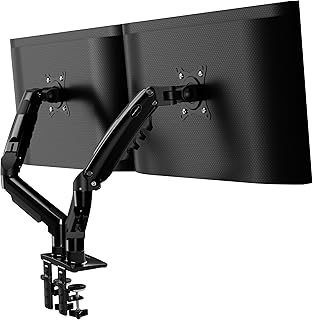 Invision MX400 dubbele monitor arm, gasveerarm 360 ° draaibaar voor 19 tot 32 inch schermen, 2 montageopties, VESA 75/100