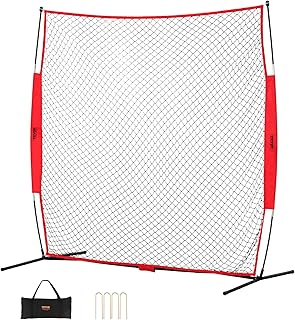 VEVOR Barricade Backstop Net, Ball Sports Barrier Netting, Draagbare oefenapparatuur met draagtas, beschermingsscherm voor honkbal softbal lacrosse voetbal hockeytraining, voor achtertuin