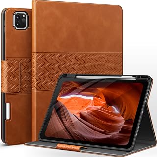 AUAUA Hoes voor iPad Pro 11 Inch (2022/2021/2020/2018 Modellen), kunstleer met Apple penhouder en automatische slaapfunctie, beschermhoes voor iPad Pro 11 4e/3e/2e/1e generatie (bruin)