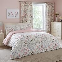 Dreams & Drapes Dekbedovertrek met roze bloemen en vogels - outlet/retourdeal