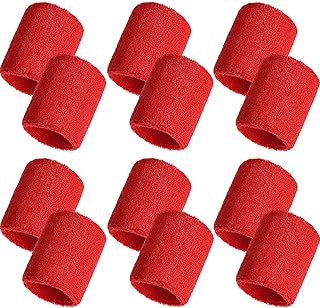 Set van 12 katoenen zweetbanden voor mannen en vrouwen - ideaal voor tennis, basketbal, hardlopen, sportschool, training