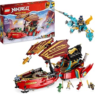 LEGO NINJAGO Destiny's Bounty – race tegen de klok, Ninja Luchtschip Set met 2 Speelgoed Draken Figuren en 6 Minifiguren, 2023 Voertuigset, Cadeau voor Kinderen, Jongens en Meisjes 71797