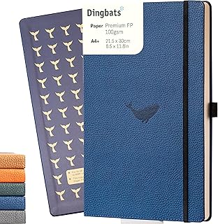 Dingbats - Wildlife Gelinieerd Extra Groot Notitieboek, Blauwe Walvis, A4 - Hardcover Notitieboek - Geperforeerd, Crème 100gsm Inktbestendig Papier