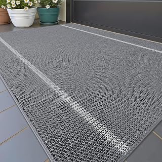 G Deurmatten Buiten 43,5 x 75 cm, Heavy Duty, Anti-slip, Waterdicht, Afwasbaar, Voor Deur, Patio, Tuin, Grijs
