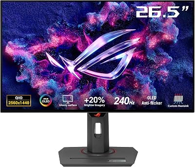 ASUS ROG Strix OLED XG27AQDMG gaming monitor ― 27-inch (26.5-inch viewable) 1440p glossy WOLED panel, 240 Hz, 0.03 ms, custom heatsink, OLED Anti-flicker, ASUS OLED Care, G-SYNC® compatible