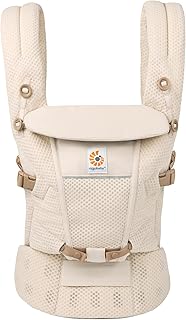 Ergobaby Adapt babydrager voor pasgeborenen vanaf de geboorte met 3 posities SoftFlex mesh ergonomische buikdrager rugdrager draagzak Natural Beige