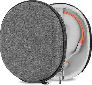 Geekria Shield-hoes voor koptelefoons, compatibel met AfterShokz OpenRun Mini, Air, OpenRun Pro 2 Mini, OpenComm, OpenMove – harde reiscase met kabelopslag (donkergrijs)