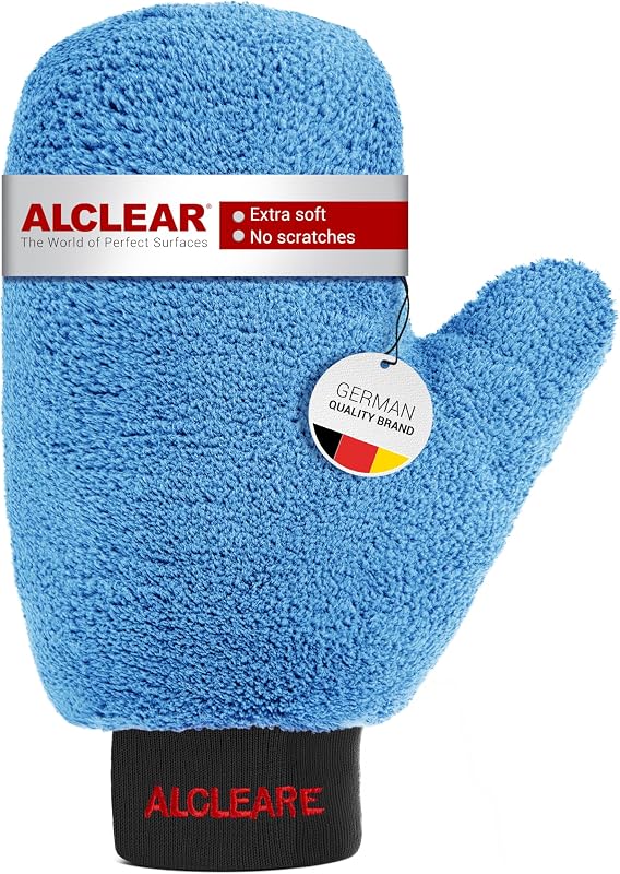 ALCLEAR Velgenwashandschoen voor de auto, premium velgenhandschoen voor professioneel auto-onderhoud, 100% vuilverwijdering, 26 x 12 cm, microvezel autowashandje, optimaal alternatief voor