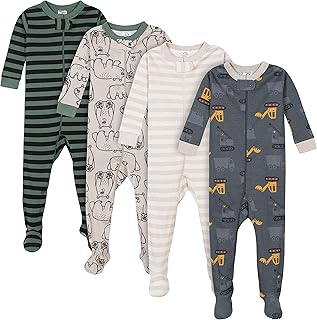 Gerber 4-pack pyjama met voet baby-jongens Baby en peuter Slaappakjes