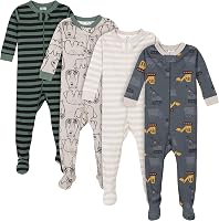 Gerber 4-pack Footed Pajamas baby-jongens Baby en peuter Slaappakjes - outlet/retourdeal