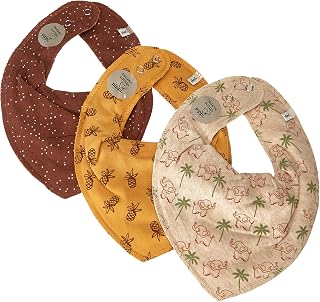 Pippi Unisex Baby Bandana Bib (3 Pack van 3) Driehoek Lütchen, Tortoise Shell, One Size EU, Meerkleurig