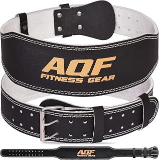 AQF 4" Lederen Gewichtheffende Riem Gevoerde Lumbaal Rugsteun met Suède Voering en stalen Roller Buckle Voorgevormde Fitness-Orgaanbouw