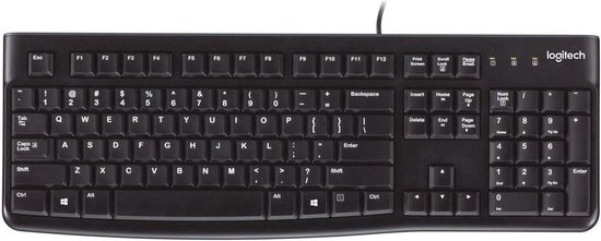 Logitech K120 - Bedraad Toetsenbord - QWERTY - ISO - Zwart