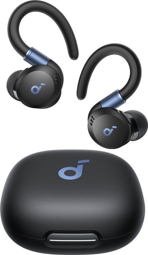 soundcore Sport X20 oordopjes by Anker - draadloze sport oordopjes met oorhaak - Bluetooth - Noise cancelling - Diepe bas - IP68 waterdicht - Zweetbestendig - 48 uur batterij - Sport oortjes voor hardlopen - Fitness en gym