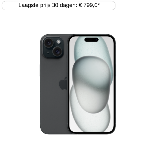 APPLE iPhone 15 5G 256 GB Zwart - als nieuw — outlet/retourdeal